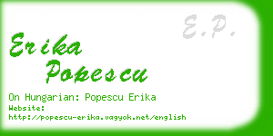 erika popescu business card